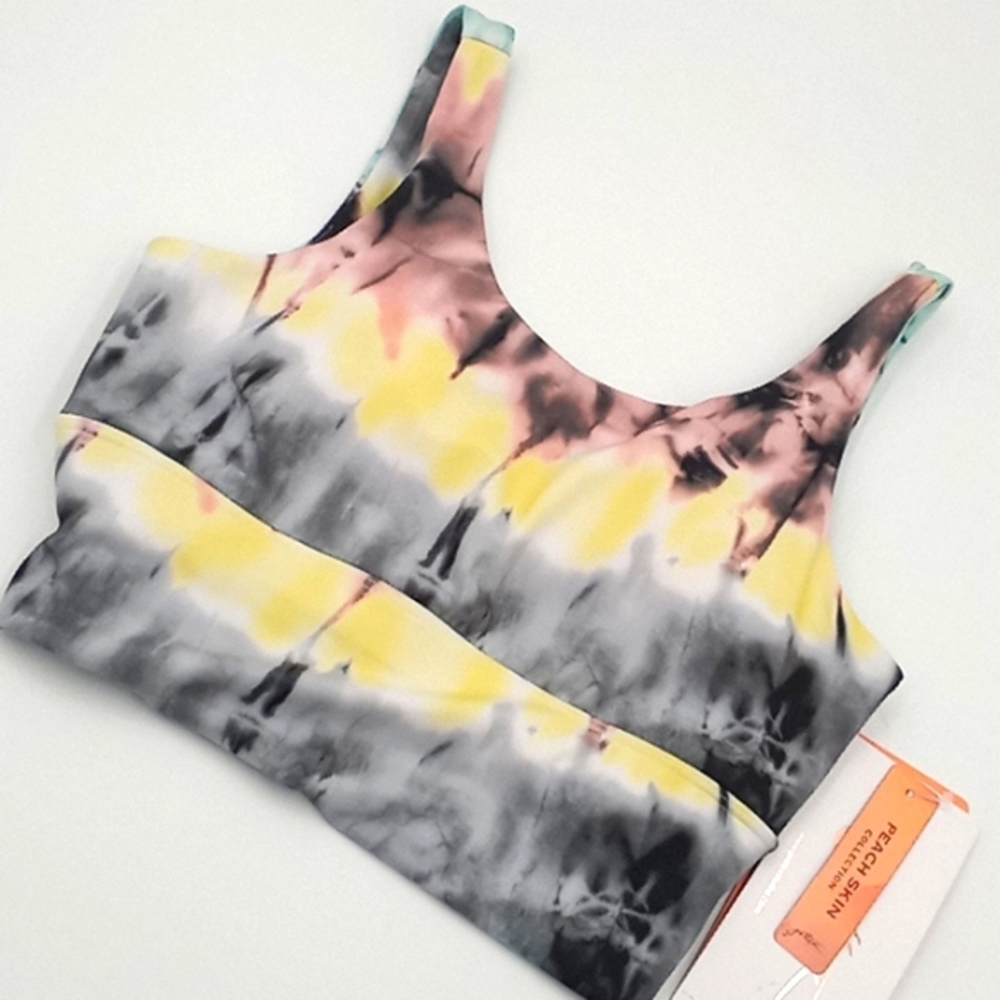 X by Gottex Silhouette Bralette Sports Bra Blue Tie Dye‎ Print XS